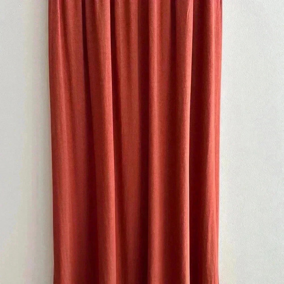 boohoo Stretch Midi Dress, Ruffled Off the Shoulder Sleeves, Burnt Orange, 6 - Picture 15 of 16